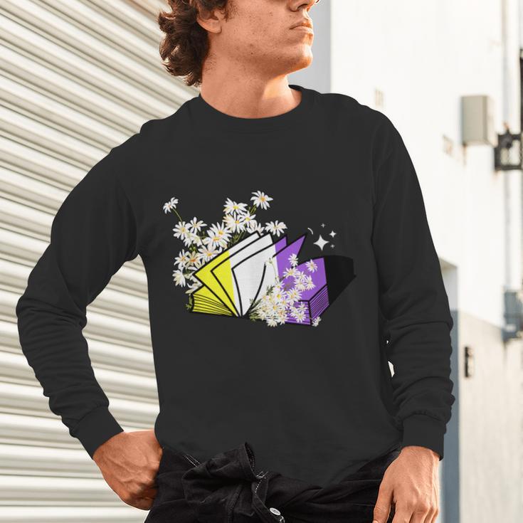 Non-Binary Book Lover Nonbinary Daisy LGBT Reading Pride Unisex Long Sleeve T-Shirt Non-Binary Book Lover Nonbinary Daisy LGBT Reading Pride Unisex Long Sleeve T-Shirt