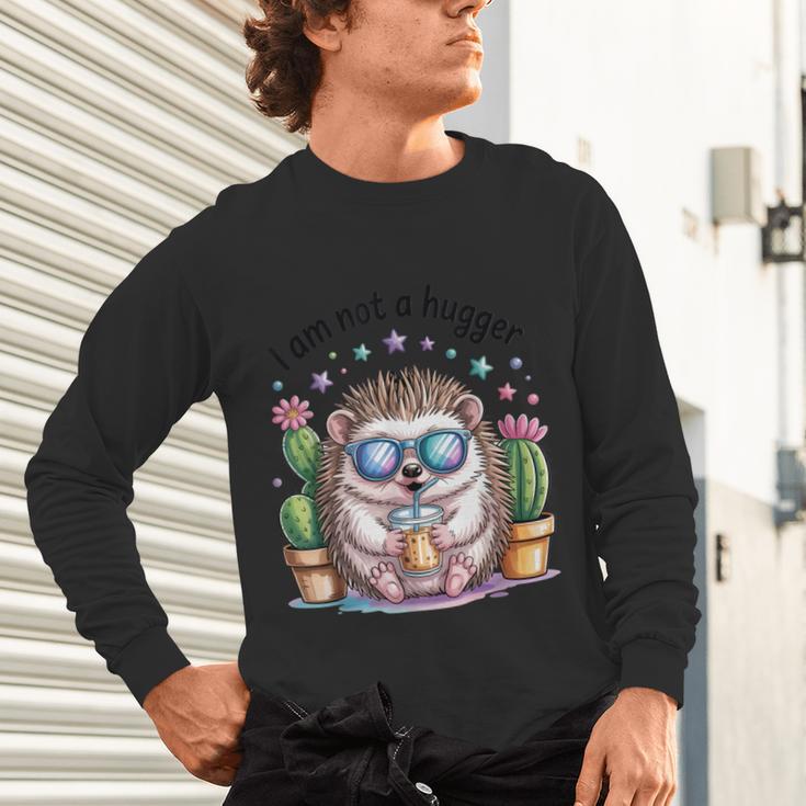 I Am Not a Hugger Introvert Hedgehog With Cactus Unisex Long Sleeve T-Shirt I Am Not a Hugger Introvert Hedgehog With Cactus Unisex Long Sleeve T-Shirt