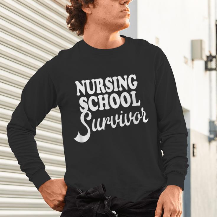 Nursing School Survivor Nurse Graduation Medical T-Shirt Unisex Long Sleeve T-Shirt