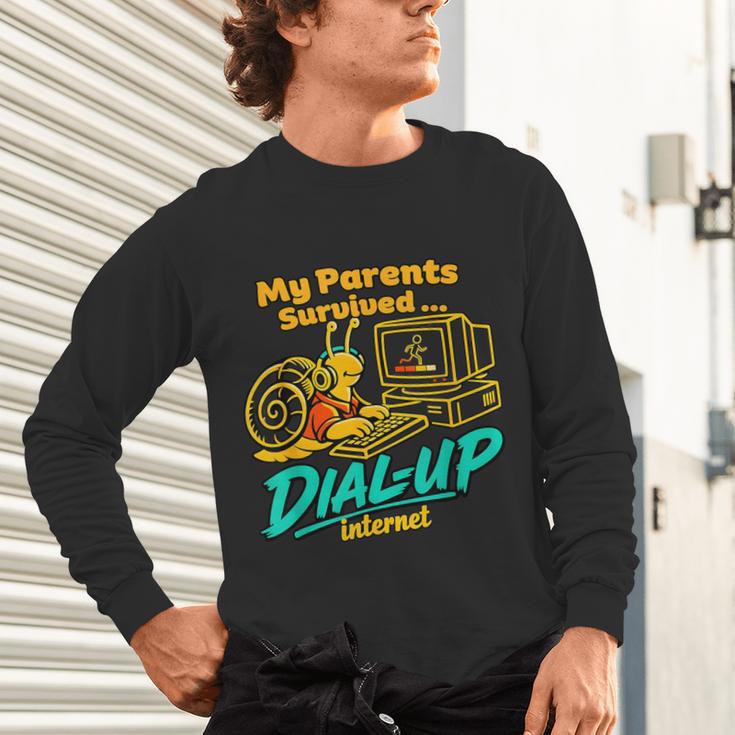 My Parents Survived Dial Up Internet Nostalgia 90s Unisex Long Sleeve T-Shirt