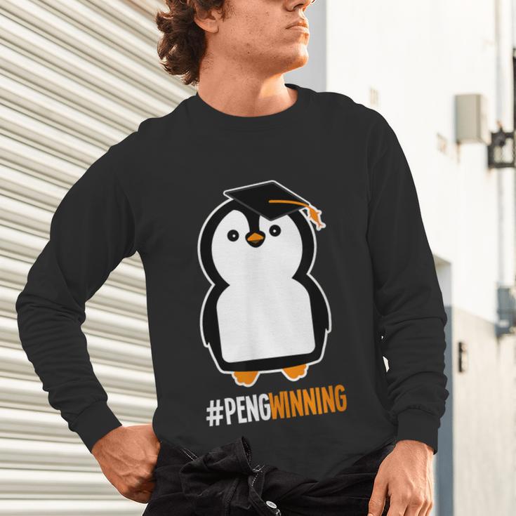 Penguin Graduation For Grads Hashtag Pengwinning Unisex Long Sleeve T-Shirt