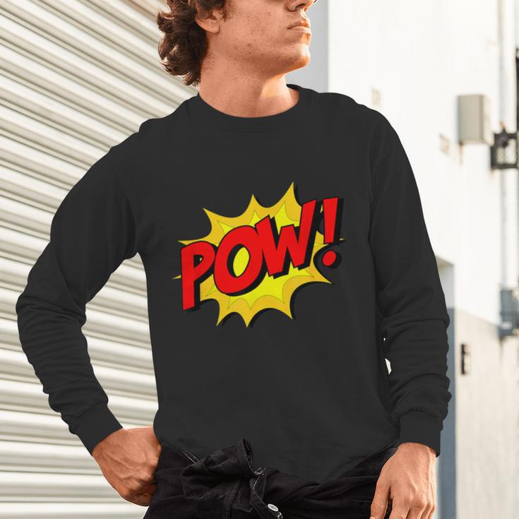 POW -Adults Kids Comic Book Cartoon Pop Art Novelty Sarcastic Unisex Long Sleeve T-Shirt POW -Adults Kids Comic Book Cartoon Pop Art Novelty Sarcastic Unisex Long Sleeve T-Shirt