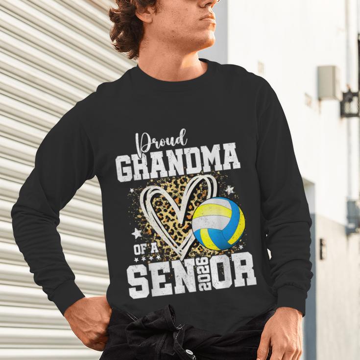 Proud Grandma Of A 2026 Senior Volleyball Graduation Leopard Unisex Long Sleeve T-Shirt