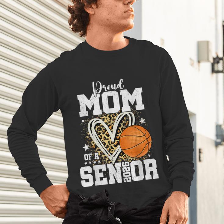 Proud Senior Mom Class Of 2026 Basketball Graduation Leopard Unisex Long Sleeve T-Shirt