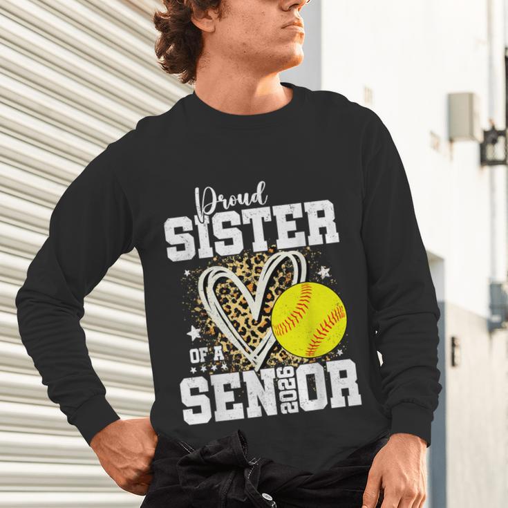 Proud Sister Of A 2026 Senior Softball Graduation Leopard Unisex Long Sleeve T-Shirt