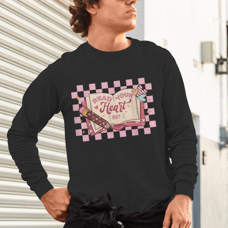 Read Your Heart Out Valentine Reading Book Teacher Student Unisex Long Sleeve T-Shirt Read Your Heart Out Valentine Reading Book Teacher Student Unisex Long Sleeve T-Shirt