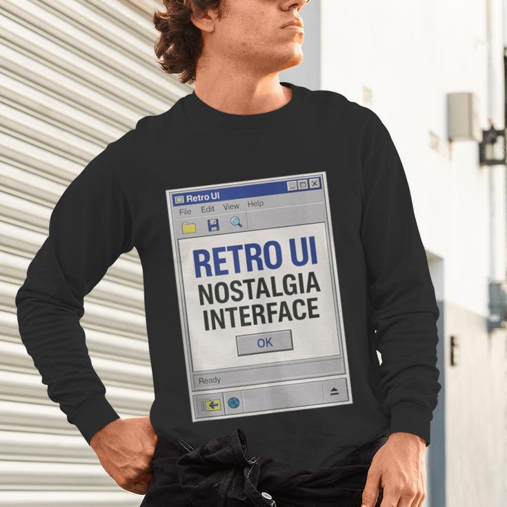 Retro Computer Dialog Box 90s Desktop Interface Nostalgia Unisex Long Sleeve T-Shirt