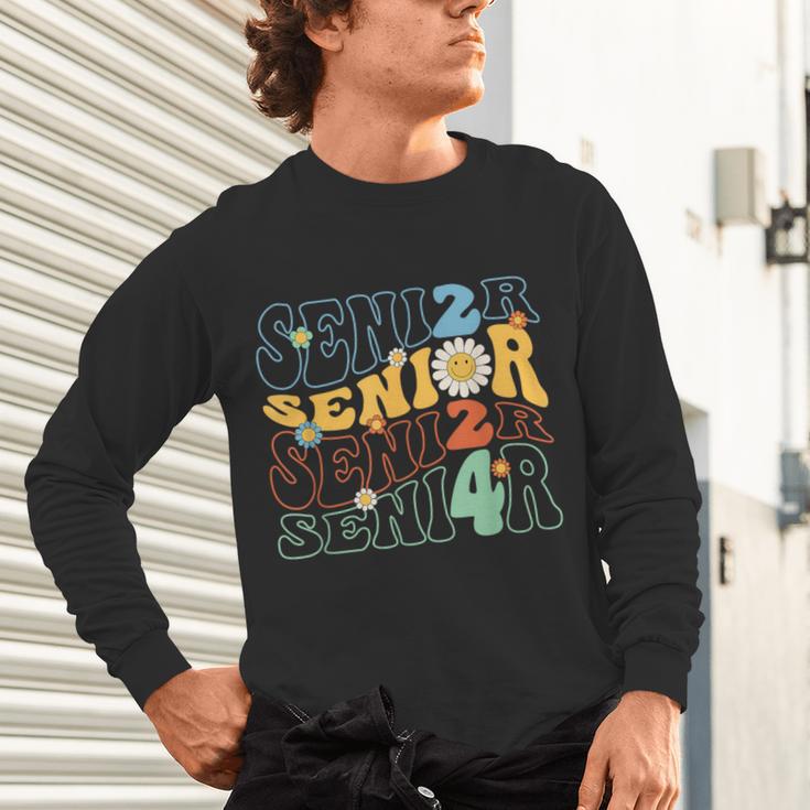 Senior 2024 Groovy Retro Class Of 2024 Graduation Senior 24 Unisex Long Sleeve T-Shirt