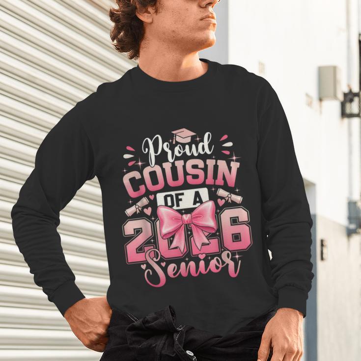 Senior 2026 Class Of 26 Coquette Pink Bow Graduation Cousin Unisex Long Sleeve T-Shirt