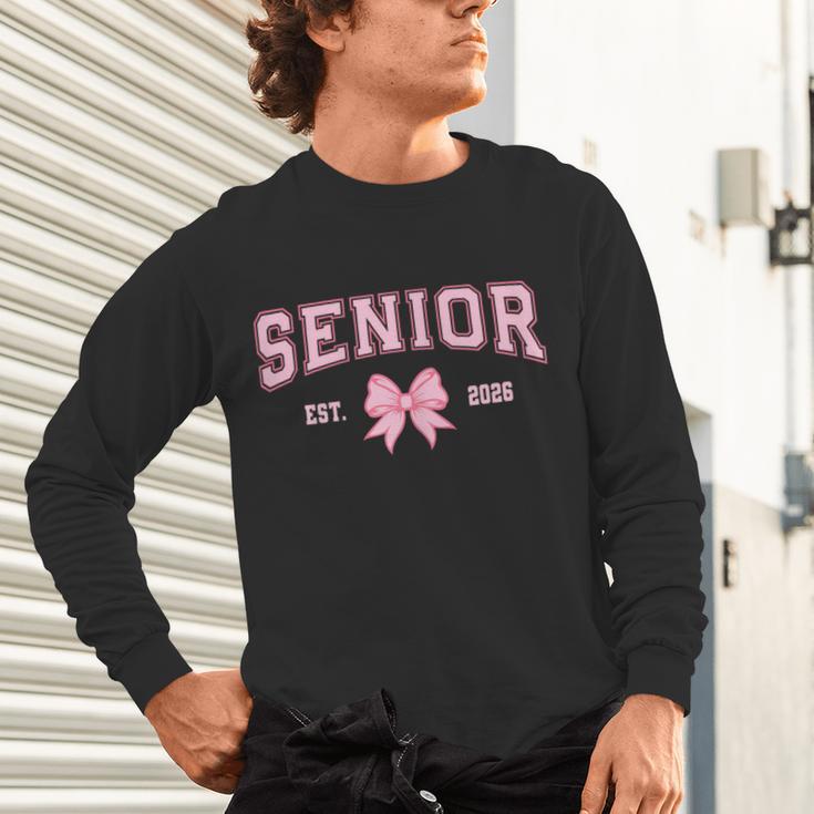 Senior 2026 Class Of 2026 Coquette Pink Bow Graduation 2026 Unisex Long Sleeve T-Shirt