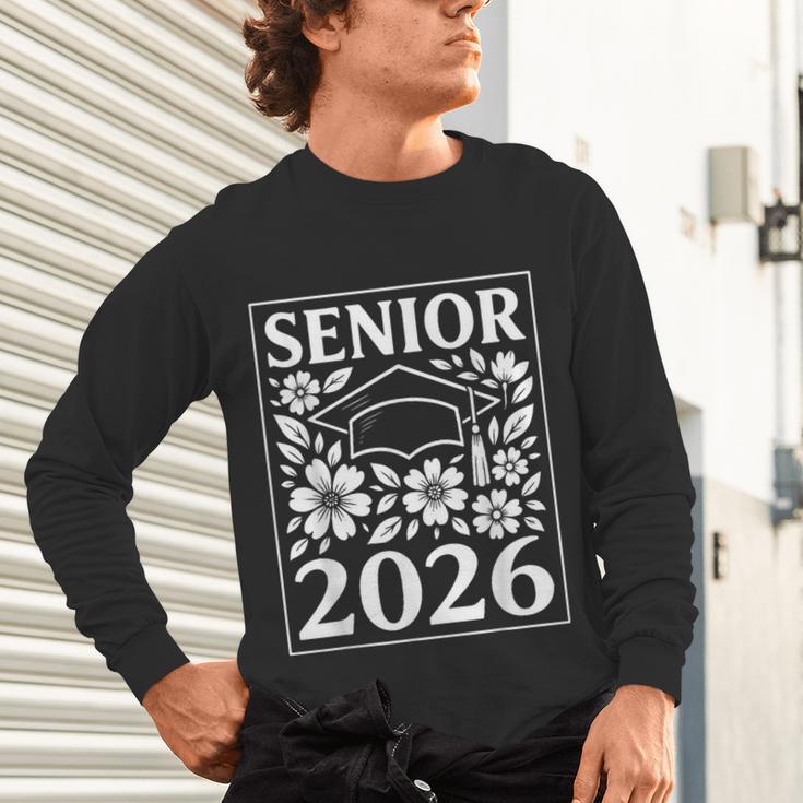 Senior 2026 Floral Flowers Class Of 2026 Graduation Kids Unisex Long Sleeve T-Shirt