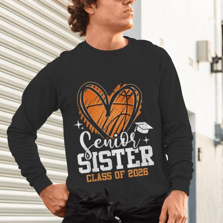Senior Sister Class Of 2026 Basketball Graduation Heart Unisex Long Sleeve T-Shirt