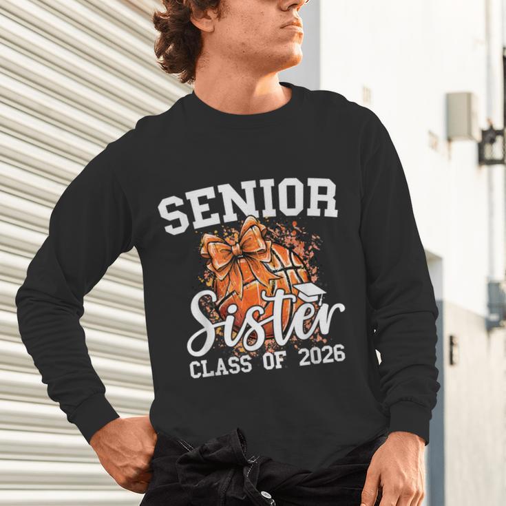 Senior Sister Class Of 2026 Coquette Basketball Graduation Unisex Long Sleeve T-Shirt