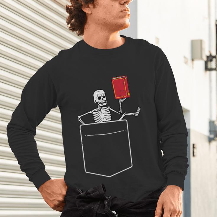 Skeleton Books Read Book Reading Librarian Across America Unisex Long Sleeve T-Shirt