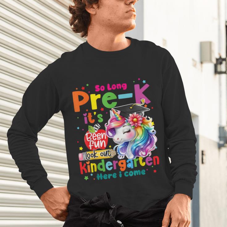 So Long Prek Pre-K Graduation Graduate Unicorn Kids Girls Unisex Long Sleeve T-Shirt