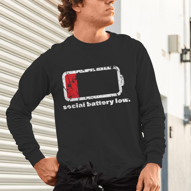 Social Battery Low Introvert Unisex Long Sleeve T-Shirt