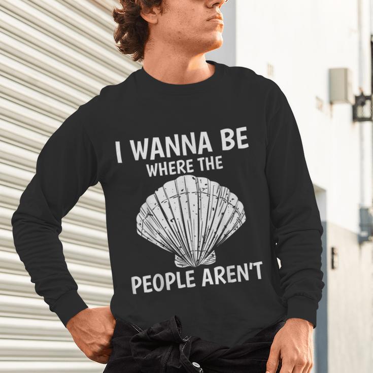 Solitude Introverts I Wanna Be Where The People Aren't Unisex Long Sleeve T-Shirt Solitude Introverts I Wanna Be Where The People Aren't Unisex Long Sleeve T-Shirt