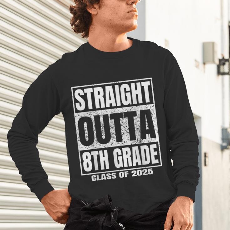 Straight Outta 8th Grade Graduation 2025 Eighth Grade Unisex Long Sleeve T-Shirt
