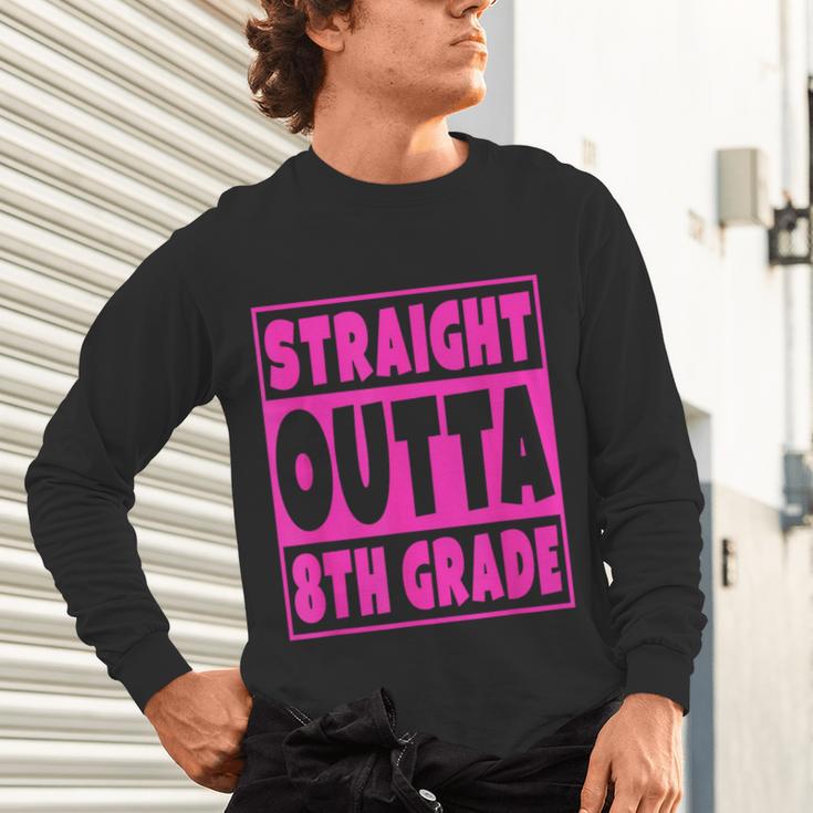 Straight Outta 8th Grade Graduation Eighth Grade T-Shirt Unisex Long Sleeve T-Shirt