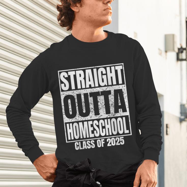 Straight Outta Homeschool Class 2025 Boys Kids Graduation Unisex Long Sleeve T-Shirt