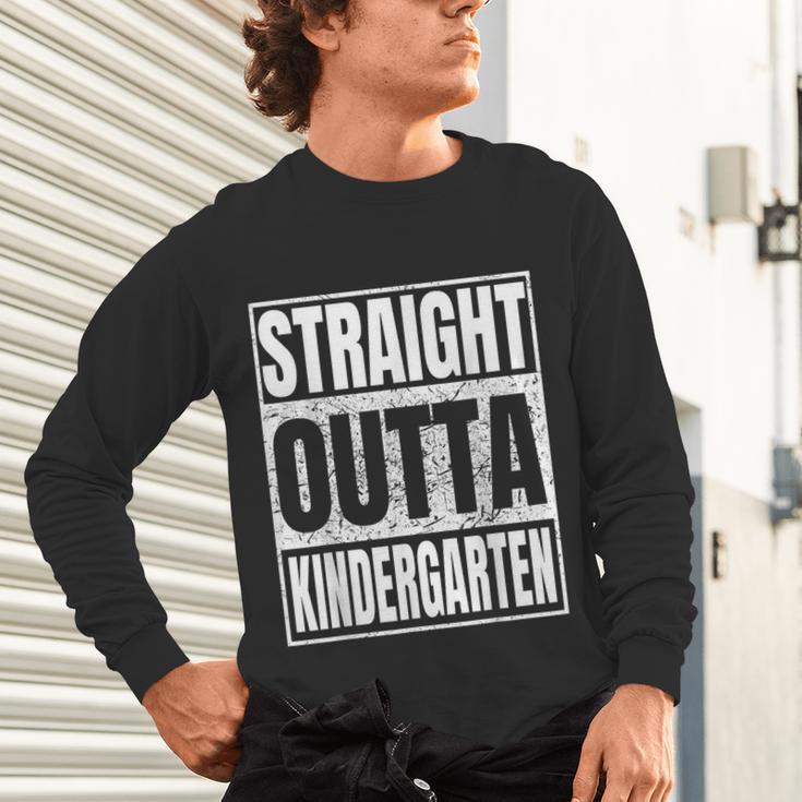 Straight Outta Kindergarten Graduation 2025 Kinder Unisex Long Sleeve T-Shirt