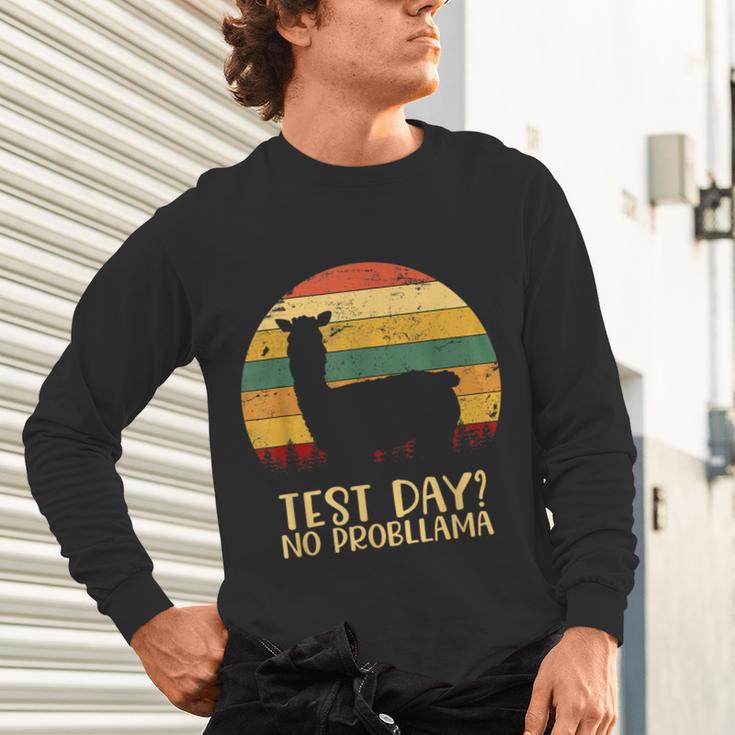 Test Day No Probllama Silhouette Teacher Student Graduation Unisex Long Sleeve T-Shirt