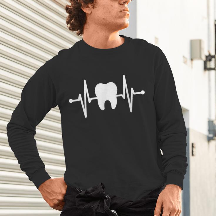 Tooth Heartbeat Dentist Graduation Party Dental Heartbeat Unisex Long Sleeve T-Shirt