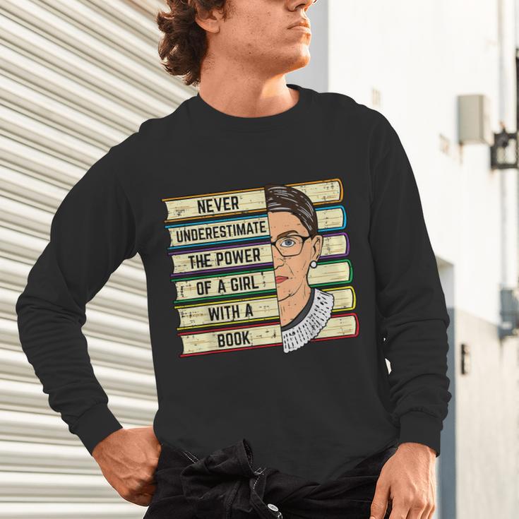 Never Underestimate Girl Read Book Reading Librarian Women Unisex Long Sleeve T-Shirt
