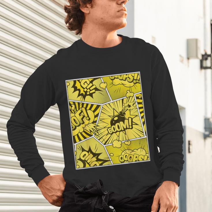 Varsity-Gold Yellow Comic Book University Varsity-Gold Unisex Long Sleeve T-Shirt