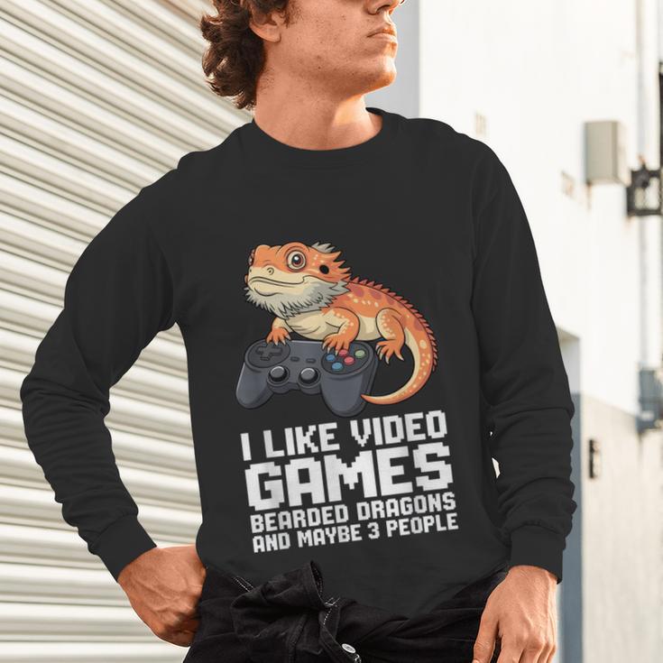 I Like Video Games Bearded Dragon Gamer Introvert Mood Unisex Long Sleeve T-Shirt I Like Video Games Bearded Dragon Gamer Introvert Mood Unisex Long Sleeve T-Shirt