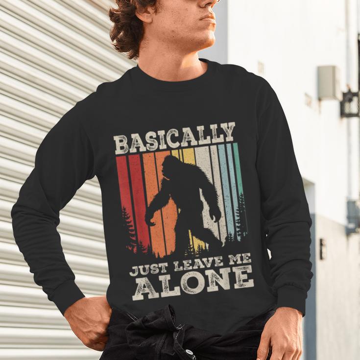 Vintage Basically Just Leave Me Alone Bigfoot Introverts Unisex Long Sleeve T-Shirt Vintage Basically Just Leave Me Alone Bigfoot Introverts Unisex Long Sleeve T-Shirt