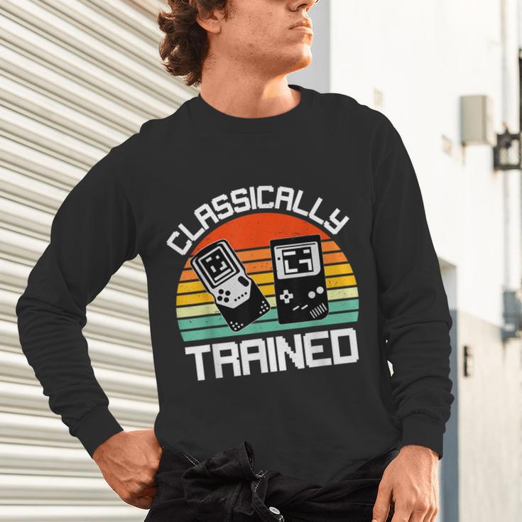Vintage Retro Classically Trained Video Game 90s Nostalgia Unisex Long Sleeve T-Shirt Vintage Retro Classically Trained Video Game 90s Nostalgia Unisex Long Sleeve T-Shirt