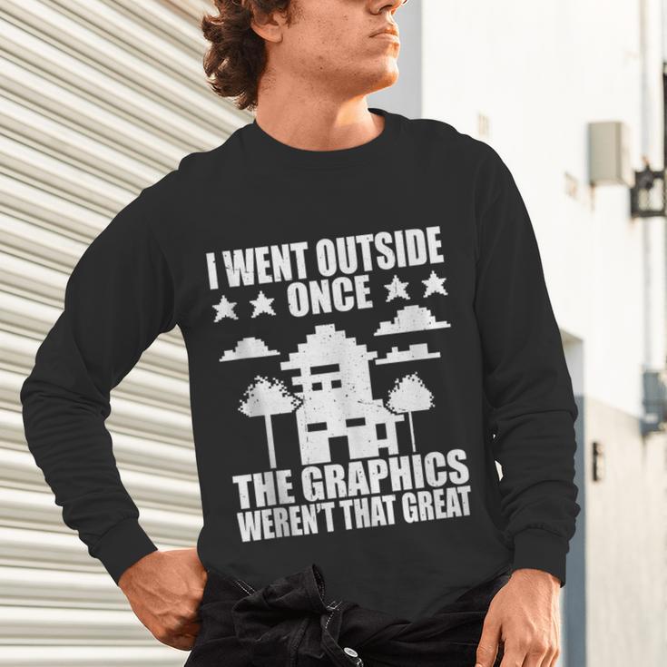 I Went Outside Once Introverts Joke Social Loner Unisex Long Sleeve T-Shirt