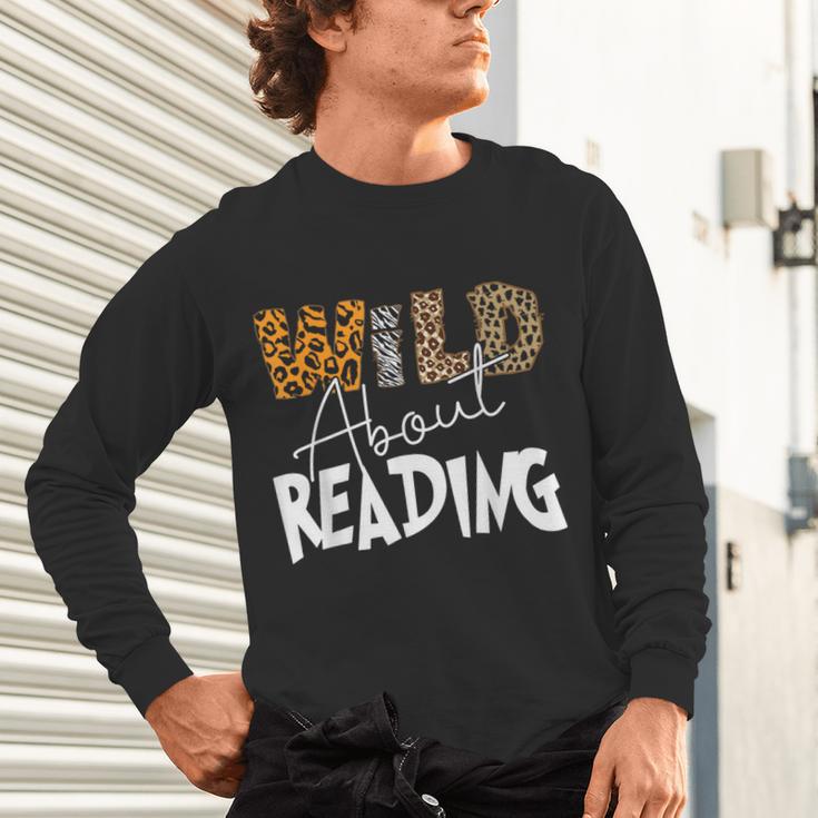 WILD ABOUT READING Reading Books Bookworm Library Day Unisex Long Sleeve T-Shirt
