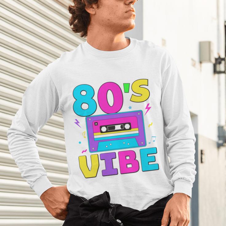 80's Vibe Retro Style Cassette Tape Nostalgia 1980s Party Unisex Long Sleeve T-Shirt