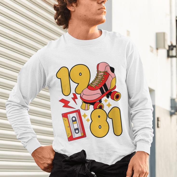 80s Vibes Mixed Tapes & Roller Skates 1981 Nostalgia Retro Unisex Long Sleeve T-Shirt