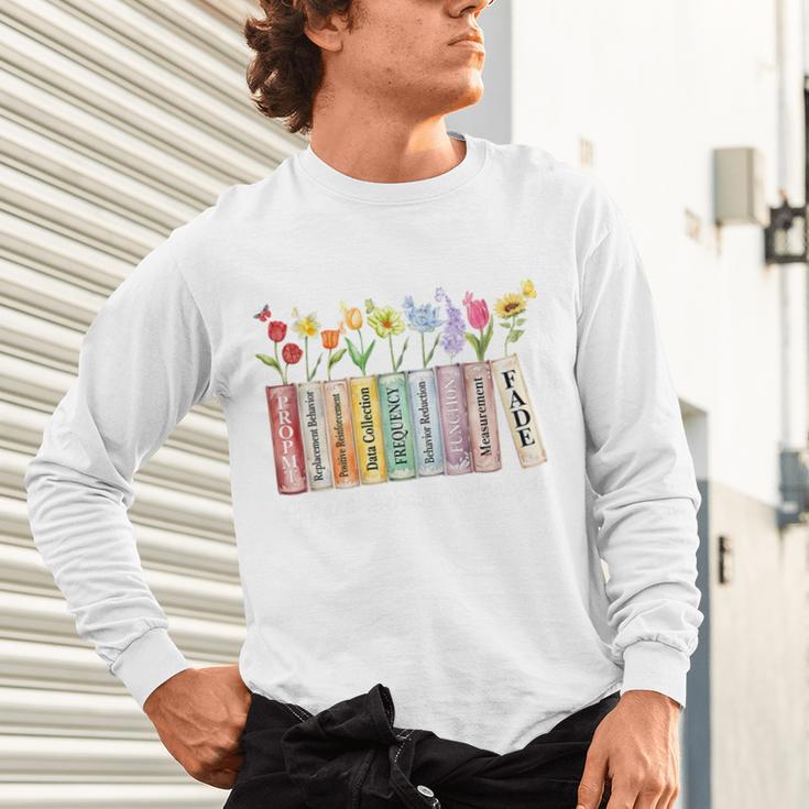 Applied Behavior Analysis Book Wildflower ABA RBT Therapist Premium Tri-Blend Unisex Long Sleeve T-Shirt