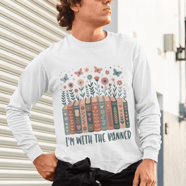 Im With The Banned Book Readers Librarian Read Banned Books Unisex Long Sleeve T-Shirt
