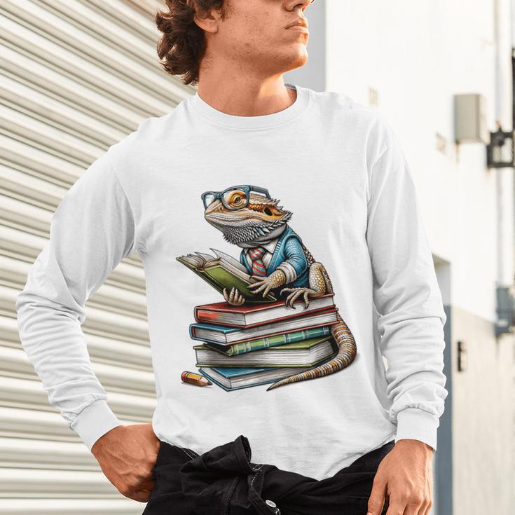 Bearded Dragon Reading Books Matching Bookworm Librarian Unisex Long Sleeve T-Shirt Bearded Dragon Reading Books Matching Bookworm Librarian Unisex Long Sleeve T-Shirt