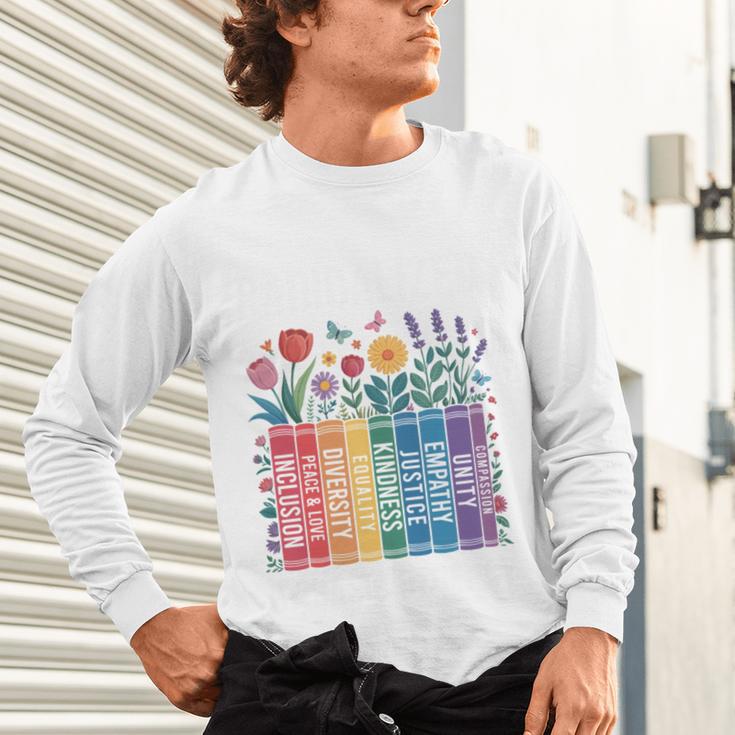 Book Flower Radicalized By Basic Decency Feminist Leftist Unisex Long Sleeve T-Shirt