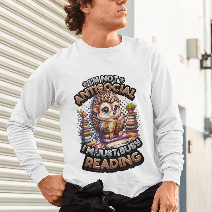 Book Lover Hedgehog Reading Books Introvert Bookworm Unisex Long Sleeve T-Shirt Book Lover Hedgehog Reading Books Introvert Bookworm Unisex Long Sleeve T-Shirt