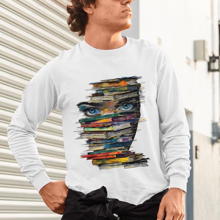 Book Women Graphic Art Colorful Eyes Unisex Long Sleeve T-Shirt
