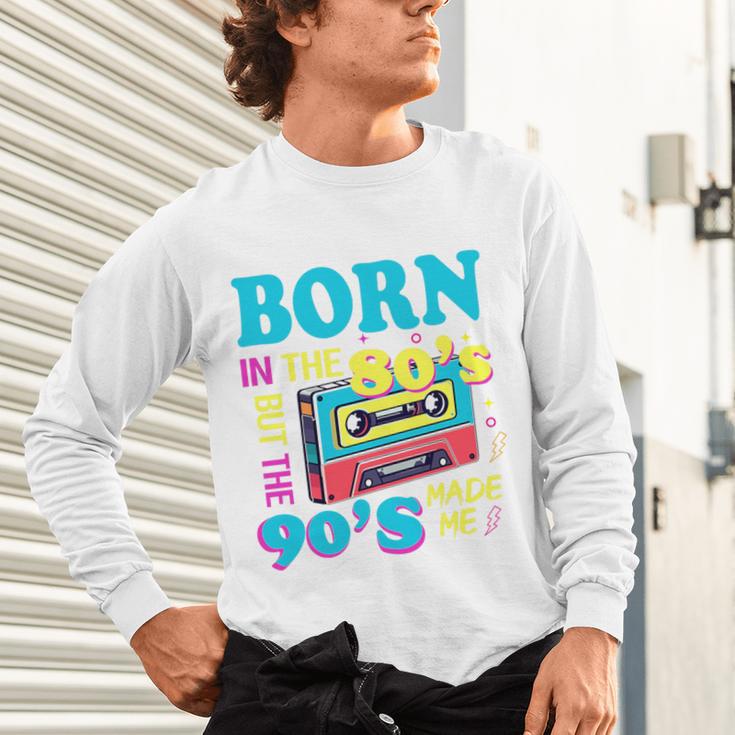 Born In The 80's But 90's Made Me Nostalgia Cassette Tape Premium Tri-Blend Unisex Long Sleeve T-Shirt