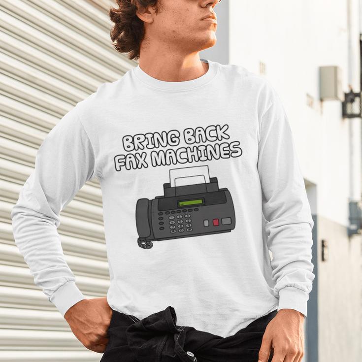 Bring Back Fax Machines Office Sarcasm Nostalgia Premium Tri-Blend Unisex Long Sleeve T-Shirt