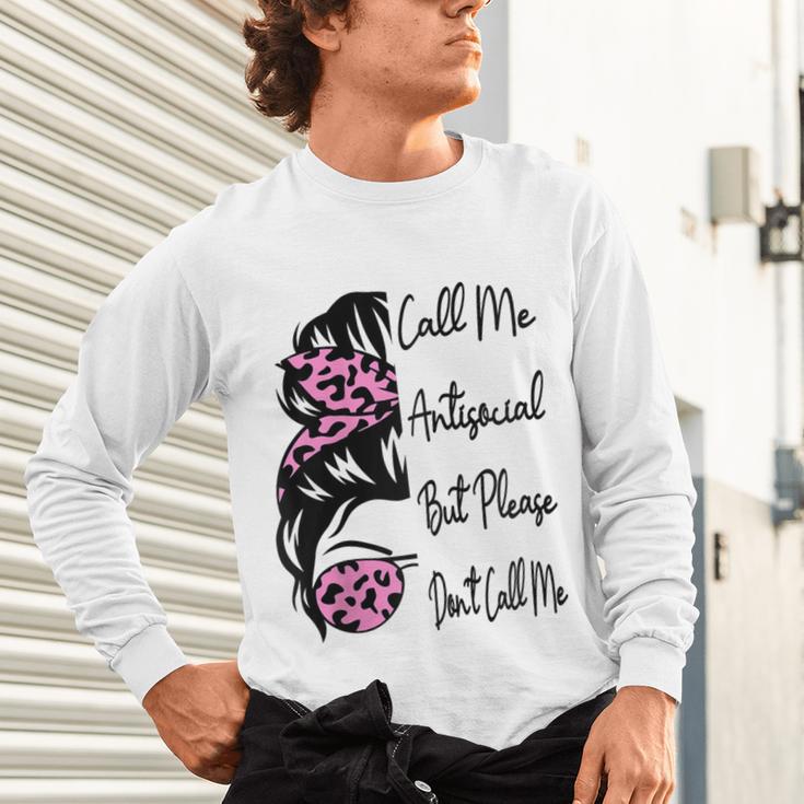 Call Me Antisocial But Please Don't Call Me Introvert Raglan Baseball Tee Unisex Long Sleeve T-Shirt