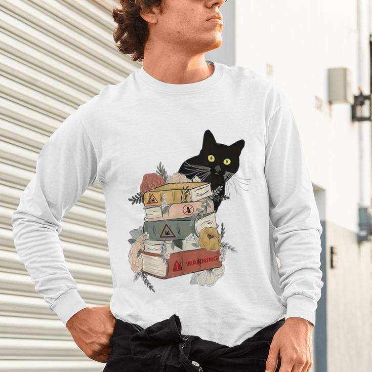 Cat And Books Flowers Reading Club Cat Lover Bookworm Unisex Long Sleeve T-Shirt Cat And Books Flowers Reading Club Cat Lover Bookworm Unisex Long Sleeve T-Shirt