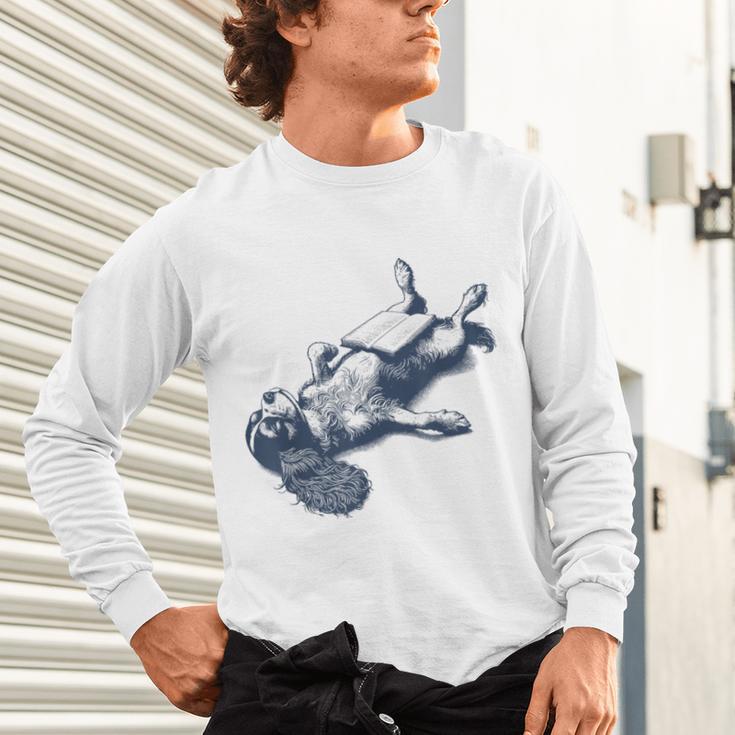 Cavalier King Charles Spaniel Book Nap Vintage Dog Mom Dad Unisex Long Sleeve T-Shirt Cavalier King Charles Spaniel Book Nap Vintage Dog Mom Dad Unisex Long Sleeve T-Shirt