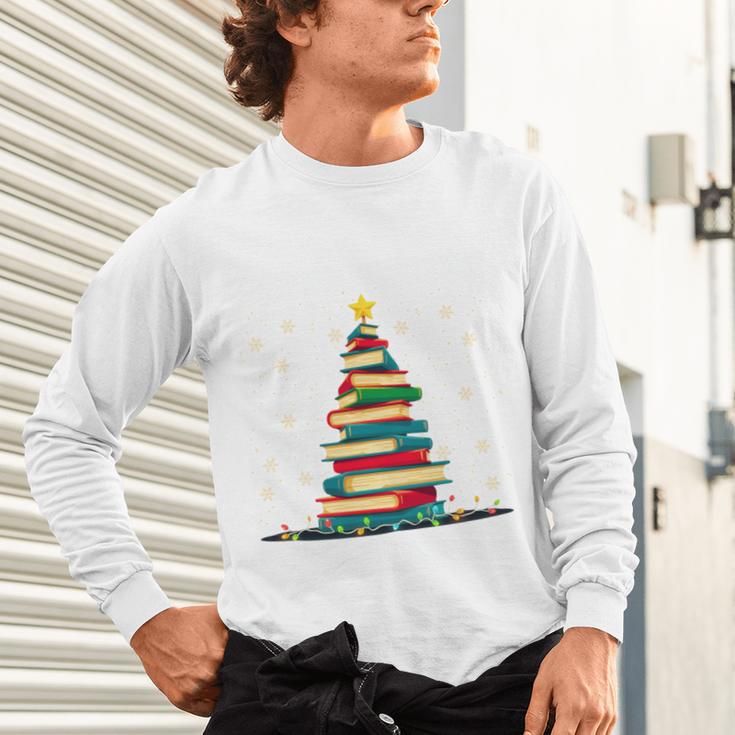 Christmas Tree Of Books Holiday Unisex Long Sleeve T-Shirt