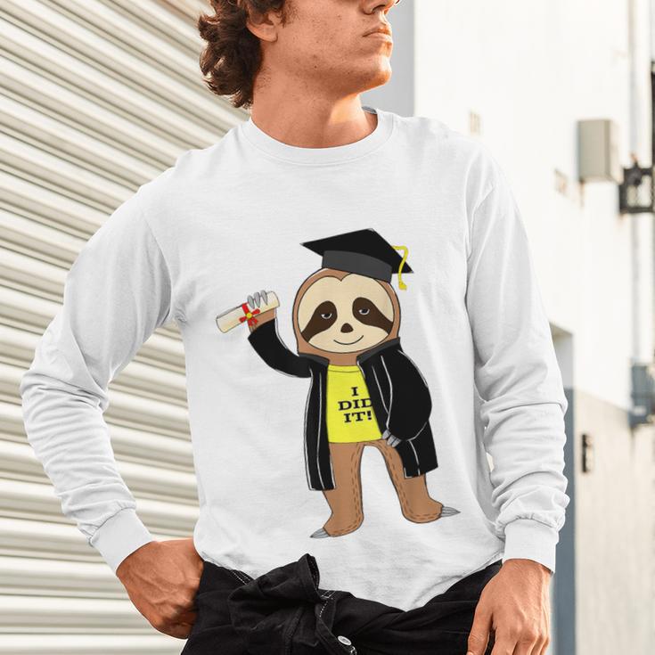Class Of 2022 Sloth Graduation Masters College High School Unisex Long Sleeve T-Shirt