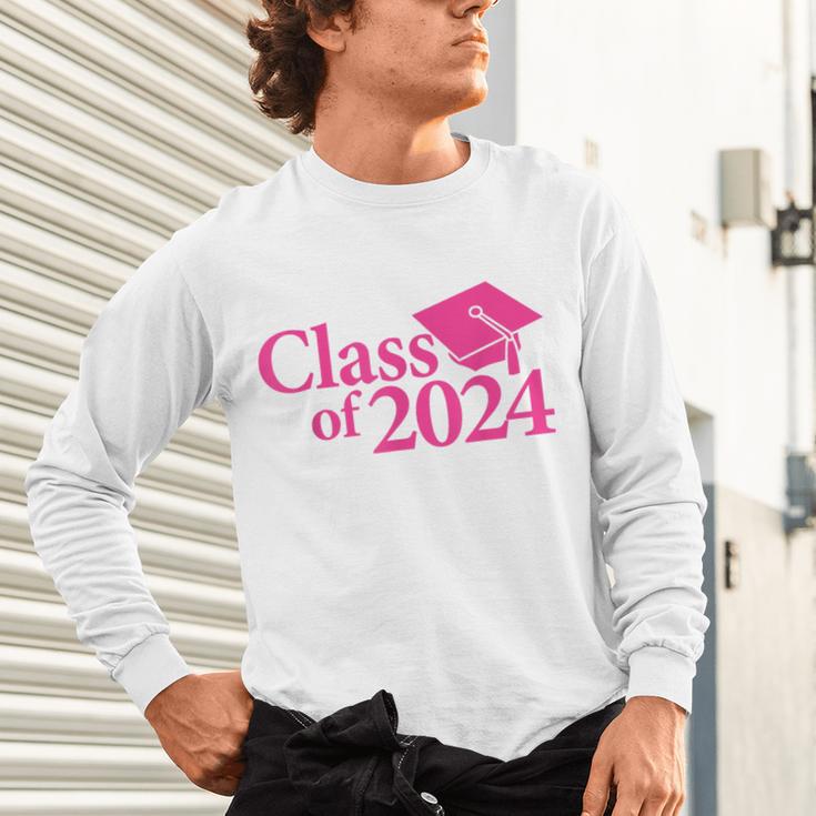 Class Of 2024 Pink For Girls And Women Graduation Unisex Long Sleeve T-Shirt